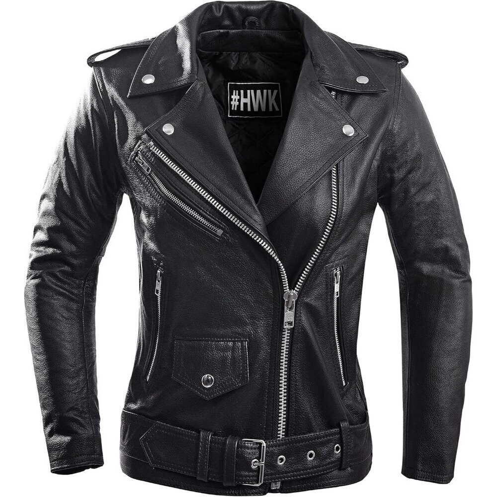 Genuine Leather Black Jacket  for Water Resistant Motorbike Riding For Women